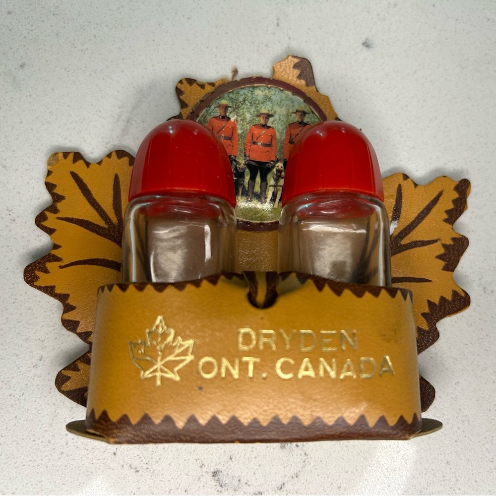 Vtg.Salt & Pepper Shakers Royal Canadian Canine Officers. Dryden Ont, Canada